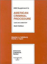 Cover of: American Criminal Procedure 2003