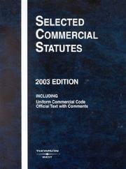 Cover of: Selected Commercial Statutes, 2003 (Selected Commercial Statutes)