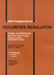 Cover of: 2004 Supplement to Securities Regulation (Supplement)