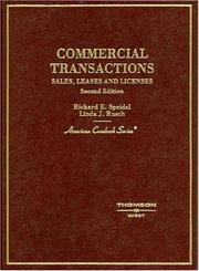 Cover of: Commercial Transactions: Sales, Leases, And Licenses (American Casebook)