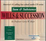 Cover of: Sum & Substance Audio on Wills & Succession, Second Edition (Sum & Substance) by Gerry W. Beyer