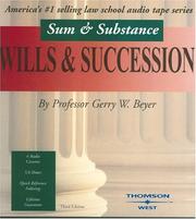 Cover of: Sum & Substance Audio on Wills & Succession, Second Edition (Sum & Substance) by Gerry W. Beyer