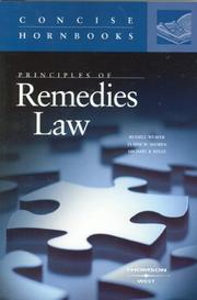 Cover of: Principles of Remedies Law (Concise Hornbook Series) (Concise Hornbook) (Concise Hornbook)