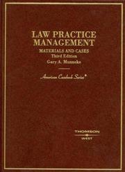 Cover of: Law Practice Management by Gary A. Munneke