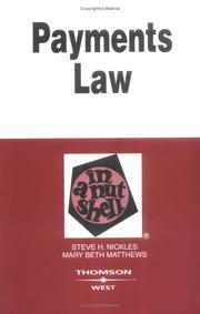 Cover of: Payments law in a nutshell