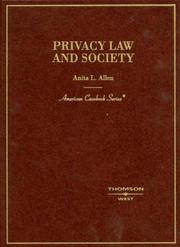 Cover of: Privacy Law and Society