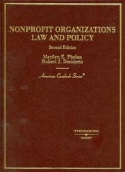 Cover of: Non-Profit Organizations Law and Policy, (American Casebook Series)