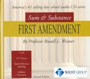 Cover of: Sum and Substance Audio Set CD on First Amendment (Sum and Substance)