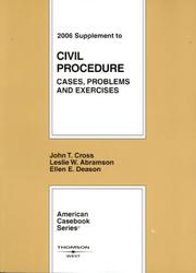 Cover of: Civil Procedure | John T. Cross