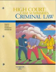 Cover of: High Court Case Summaries on Criminal Law (High Court Case Summaries) (High Court Case Summaries)