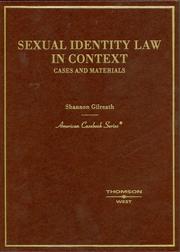 Cover of: Sexual Identity Law in Context, Cases and Materials