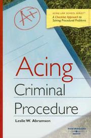 Cover of: Acing Criminal Procedure