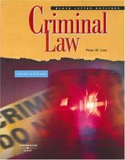 Cover of: Black Letter Outline on Criminal Law (Black Letter Outlines) by Peter W. Low