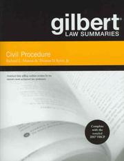 Cover of: Gilbert Law Summaries on Civil Procedure (Gilbert Law Summaries)