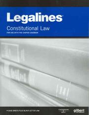 Cover of: Legalines on Constitutional Law, 10th - Keyed to Choper