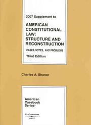 Cover of: American Constitutional Law by Charles A. Shanor