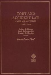 Cover of: Cases and materials on tort and accident law