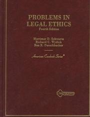 Cover of: Problems in legal ethics | Mortimer D. Schwartz