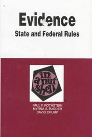 Cover of: Evidence in a Nutshell: State and Federal Rules (3rd ed) (Nutshell Series)