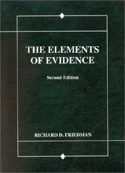 Cover of Friedman's The Elements of Evidence, 2d