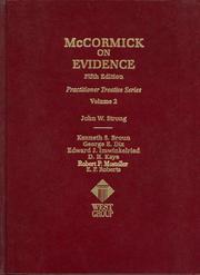 Cover of McCormick on evidence