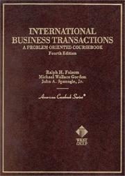 Cover of: International business transactions by Ralph Haughwout Folsom