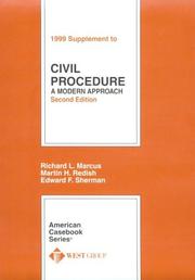 Cover of: 1999 Supplement to Civil Procedure: A Modern Approach, 1999