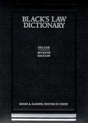Cover of: Black's law dictionary by Bryan A. Garner, editor in chief.