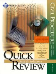 Cover of: Sum & Substance Quick Review: Civil Procedure (Sum & Substance Quick Review)