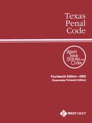 Cover of: Texas Penal Code 2000 (Texas Penal Code, 2000)