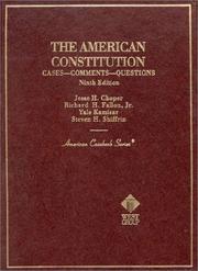 Cover of: The American Constitution: cases, comments, questions