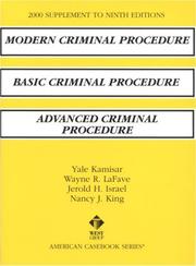 Cover of: Modern Criminal Procedure 2000: Cases, Comments and Questions (American Casebook Series)