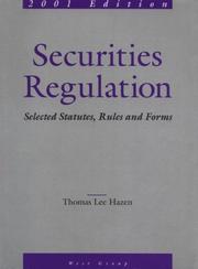 Cover of: Securities Regulation by Thomas Lee Hazen, David L. Ratner, Thomas Lee Hazen