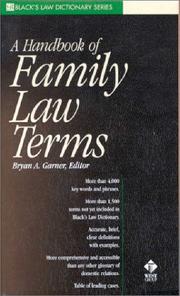 Cover of: A Handbook of Family Law Terms (Black's Law Dictionary Series)