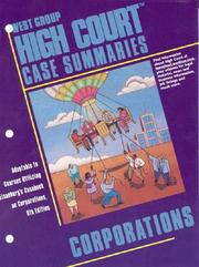 Cover of: High Court Case Summaries on Corporations (Eisenberg) (High Court Case Summaries)