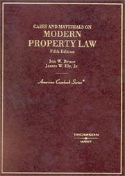 Cover of: Cases and materials on modern property law