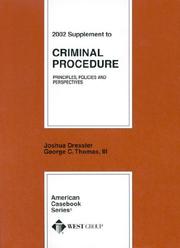 Cover of: Criminal Procedure 2002 Supplement