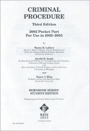 Cover of: Criminal Procedure: Pocket Part for Use in 2002-2003 (Hornbook Series)
