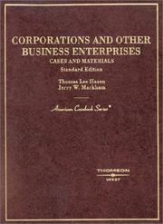 Cover of: Corporations and other business enterprises: cases and materials