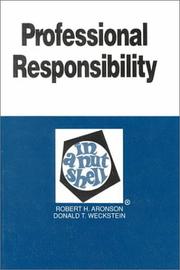 Cover of: Professional responsibility in a nutshell