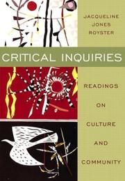 Cover of: Critical Inquiries: Readings on Culture and Community