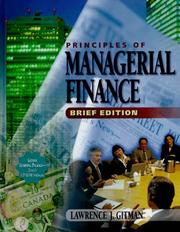 Cover of: Principles of managerial finance by Lawrence J. Gitman, Gitman, Lawrence J.