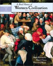 Cover of: A Brief History of Western Civilization, Vol. 1 by Mark A. Kishlansky, Kishlansky