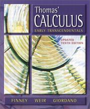 Cover of: Thomas' Calculus, Early Transcendentals (10th Edition) by George Brinton Thomas, Ross L. Finney, Maurice D. Weir, Frank R. Giordano