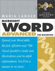 Cover of: Word 2001/X Advanced for Macintosh: Visual QuickPro Guide
