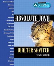 Cover of: Absolute Java by Walter J. Savitch, Walter Savitch, SAVITCH WALTER ET.AL, Kenrick Mock, Walter J. Savitch, Walter J. Savitch