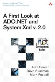 Cover of: A first look at ADO.NET and system.XML v.2.0