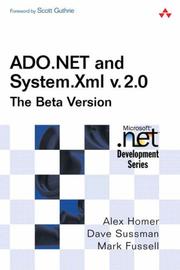 Cover of: ADO.NET and System.XML v. 2.0-the Beta version