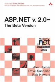 Cover of: ASP.NET v. 2.0-The Beta Version (2nd Edition) (Microsoft .Net Development Series)