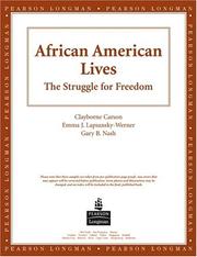 Cover of: African American Lives, American History, Preliminary Edition, Single Volume Edition by Clayborne Carson, Gary B. Nash